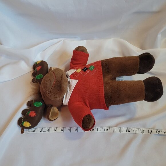 Build A Bear Hal Moose w/Red Sweater & Light Up Antlers Christmas Lights Moose - Picture 8 of 10